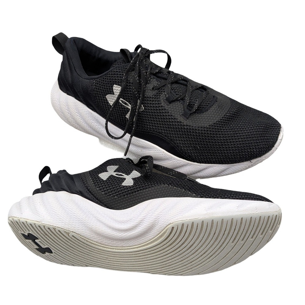 Under Armour Charged Will Running Shoes Black White‎ 3023078-001 Womens Size 8